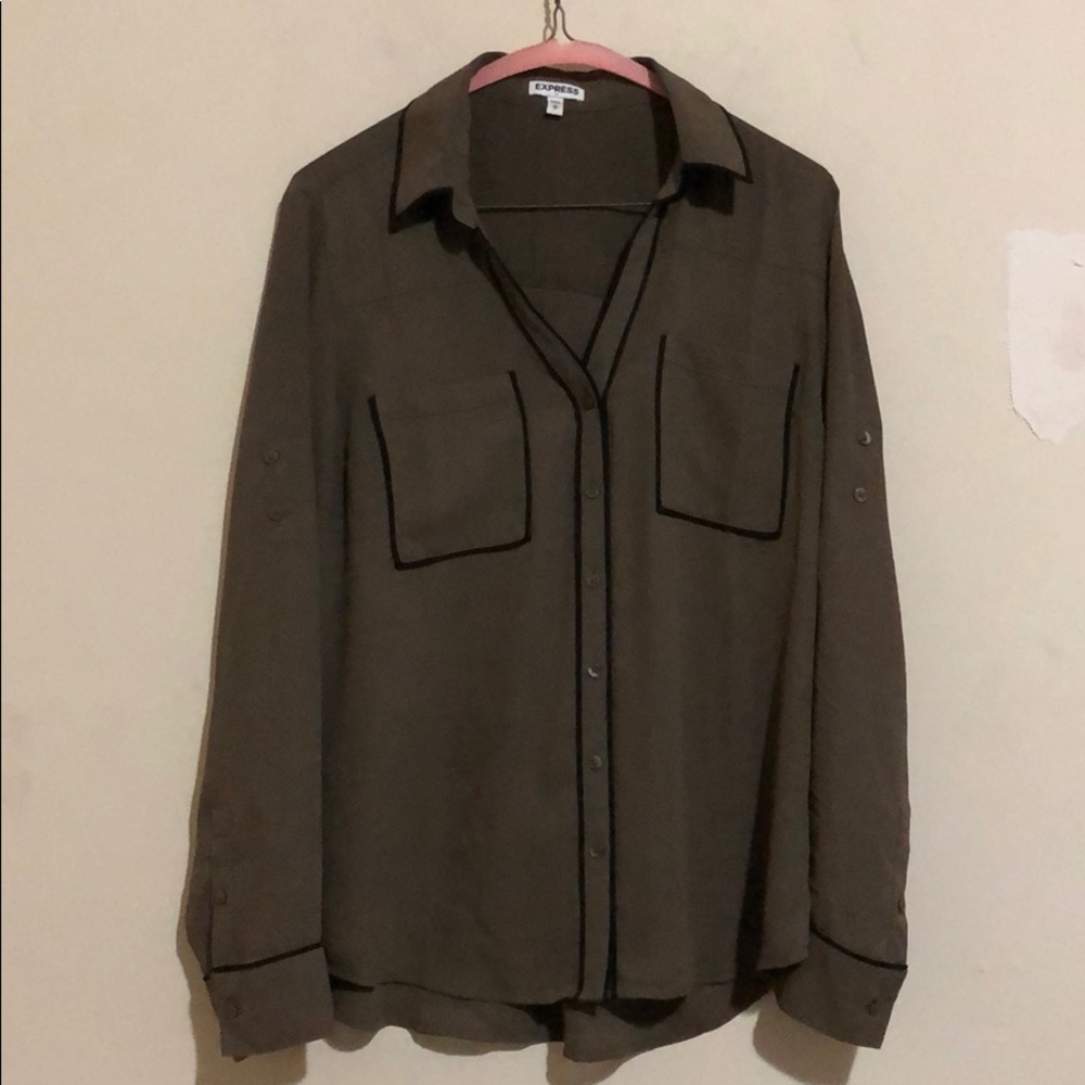 Express Women’s Olive Blouse